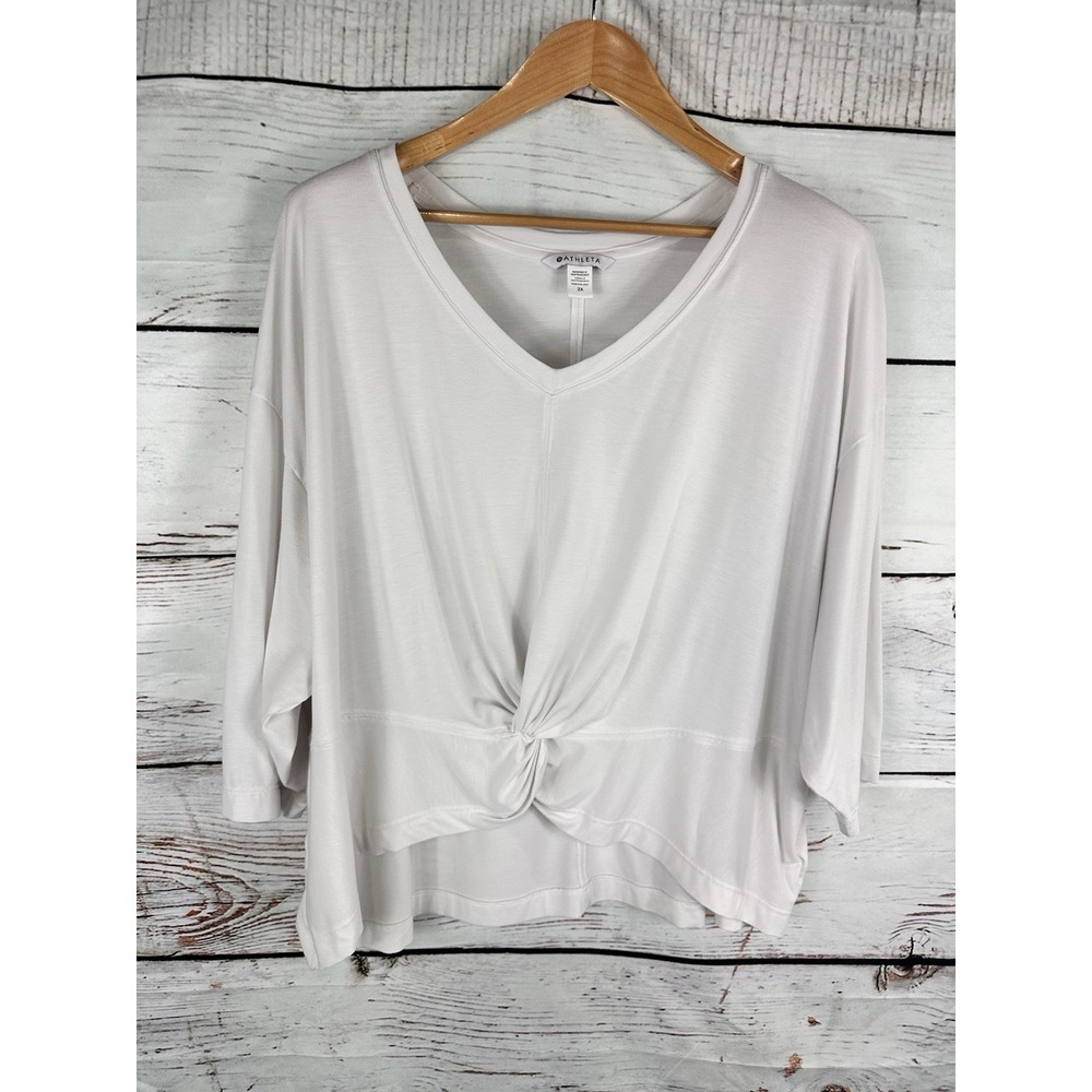 Athleta Women's Embody Twist-Front‎ Top Size 2XL White Pullover